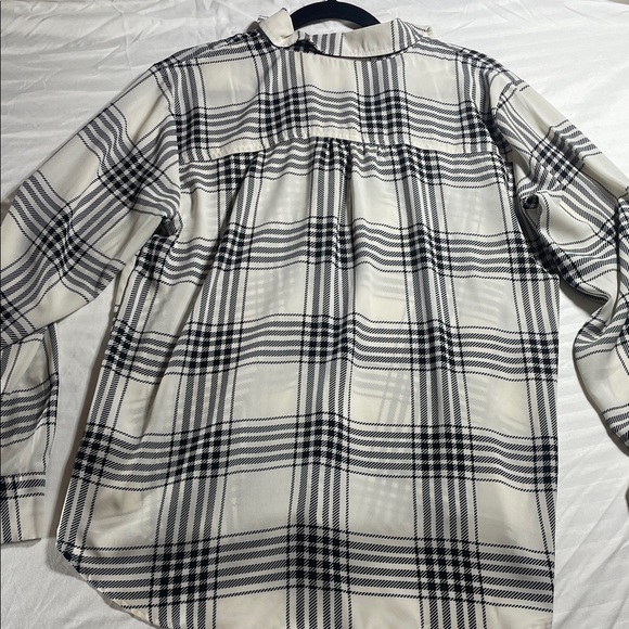 Maurices Black and Cream Plaid Button-Down Blouse - Picture 7 of 7